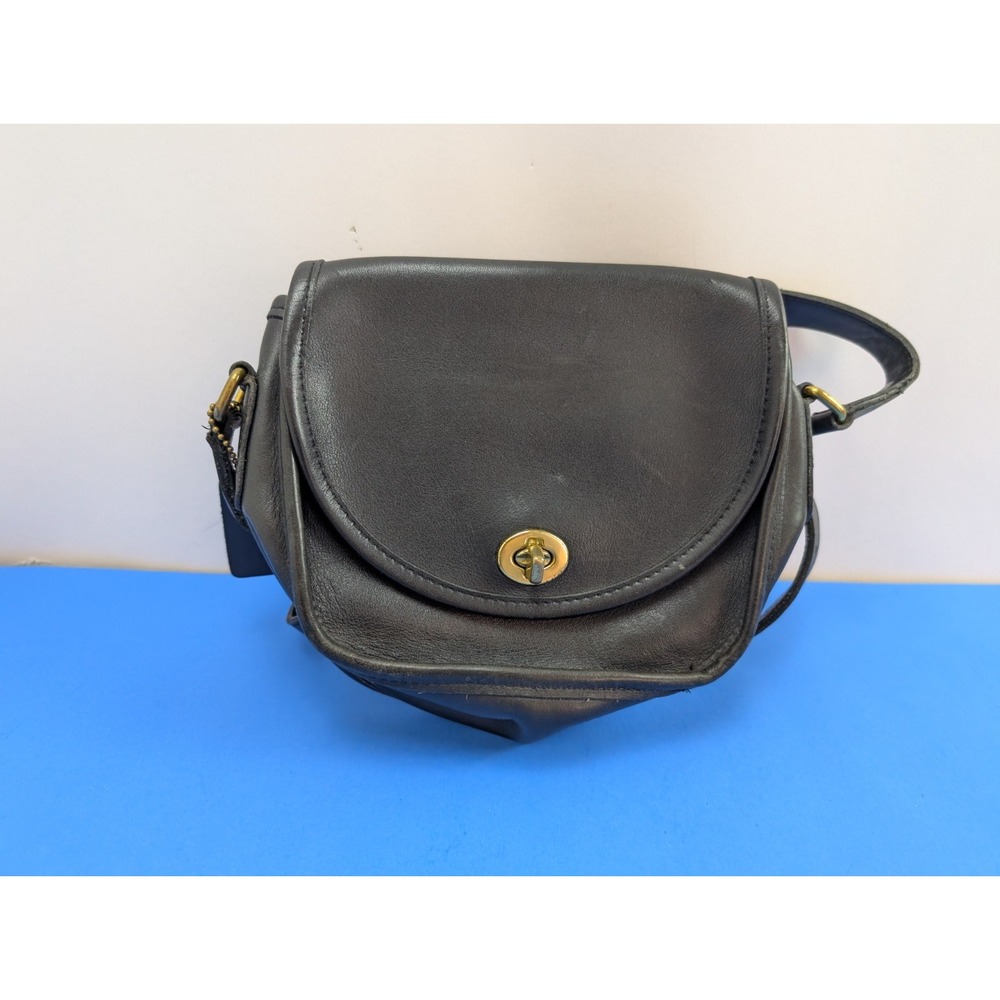 Coach Watson Vintage Black Leather Shoulder Crossbody Bag 9981